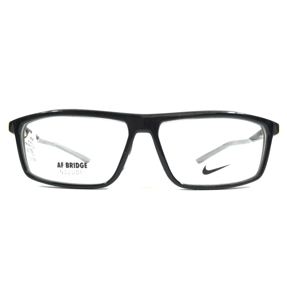Nike Eyeglasses Frames 7083 UF 001 Black Gray Rectangle Full Rim 56-13-140